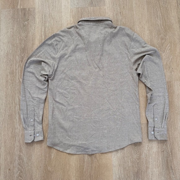 Kenneth Cole Long Sleeve Knit "Gold" Button Down Shirt Men's XL NWT $69 - Picture 2 of 7